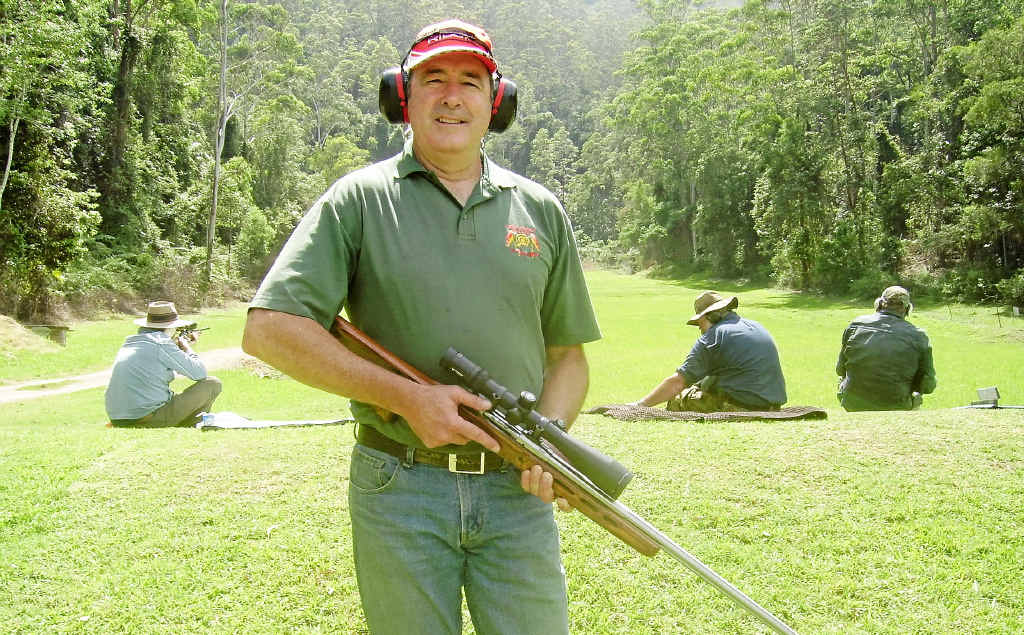 ON TARGET: Shooter Alan Phillips prepares to master Dairyville with his high-powered centrefire rifle. ON TARGET: Shooter Alan Phillips prepares to master Dairyville with his high-powered centrefire rifle.
